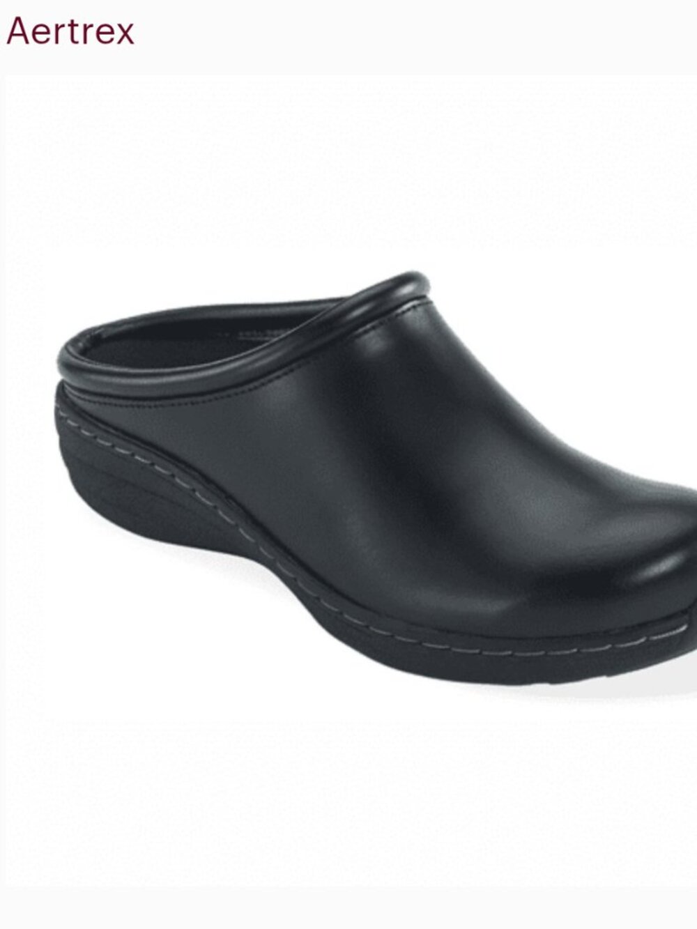 Ladies 7.5-8 Aertrex Robin slip resistant clogs black Leather arch support exc - Picture 2 of 15